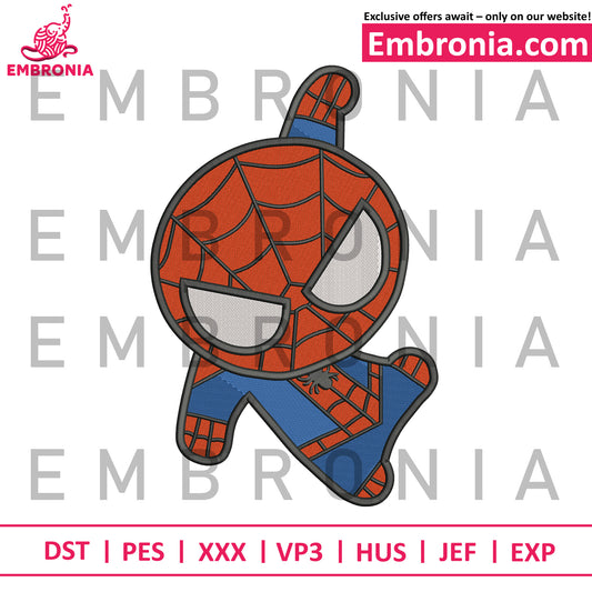 Spiderman chibi embroidery