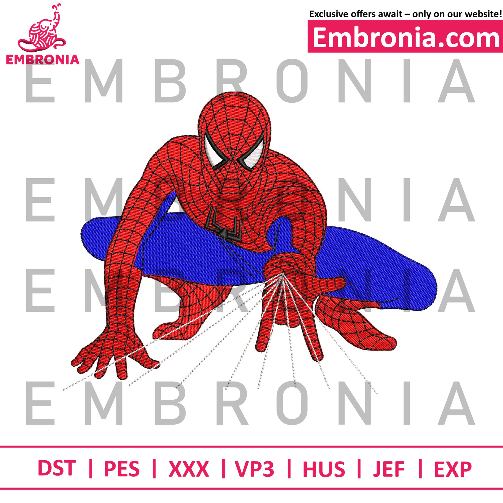 Spiderman movie embroidery