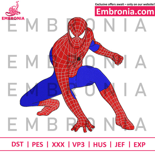 Spiderman movie embroidery, marvel film embroidery, superhero fan embroidery