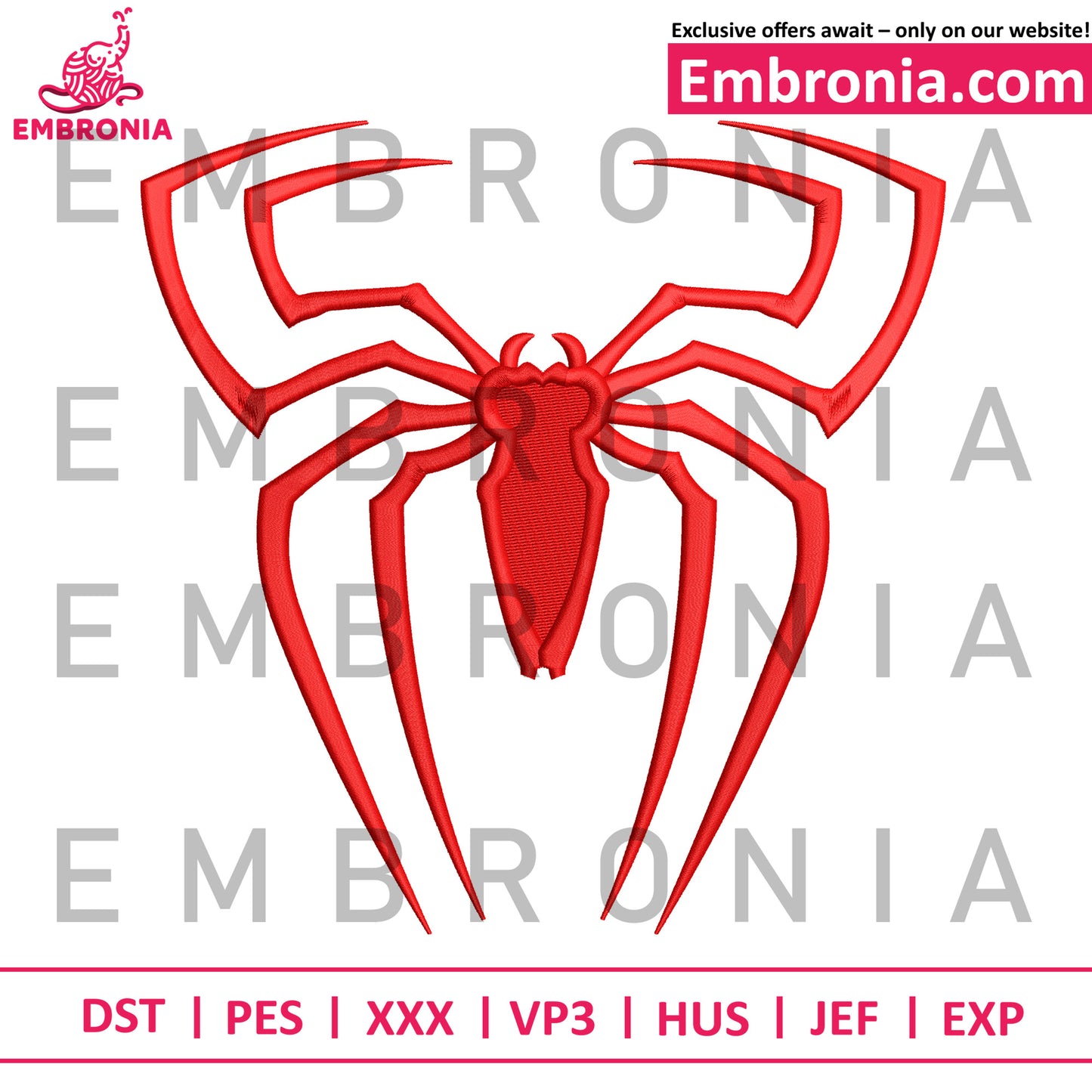 Spiderman symbol embroidery
