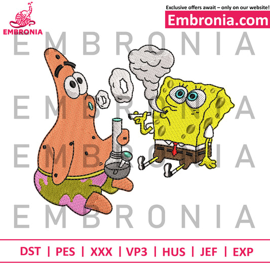 Spongebob cart embroidery