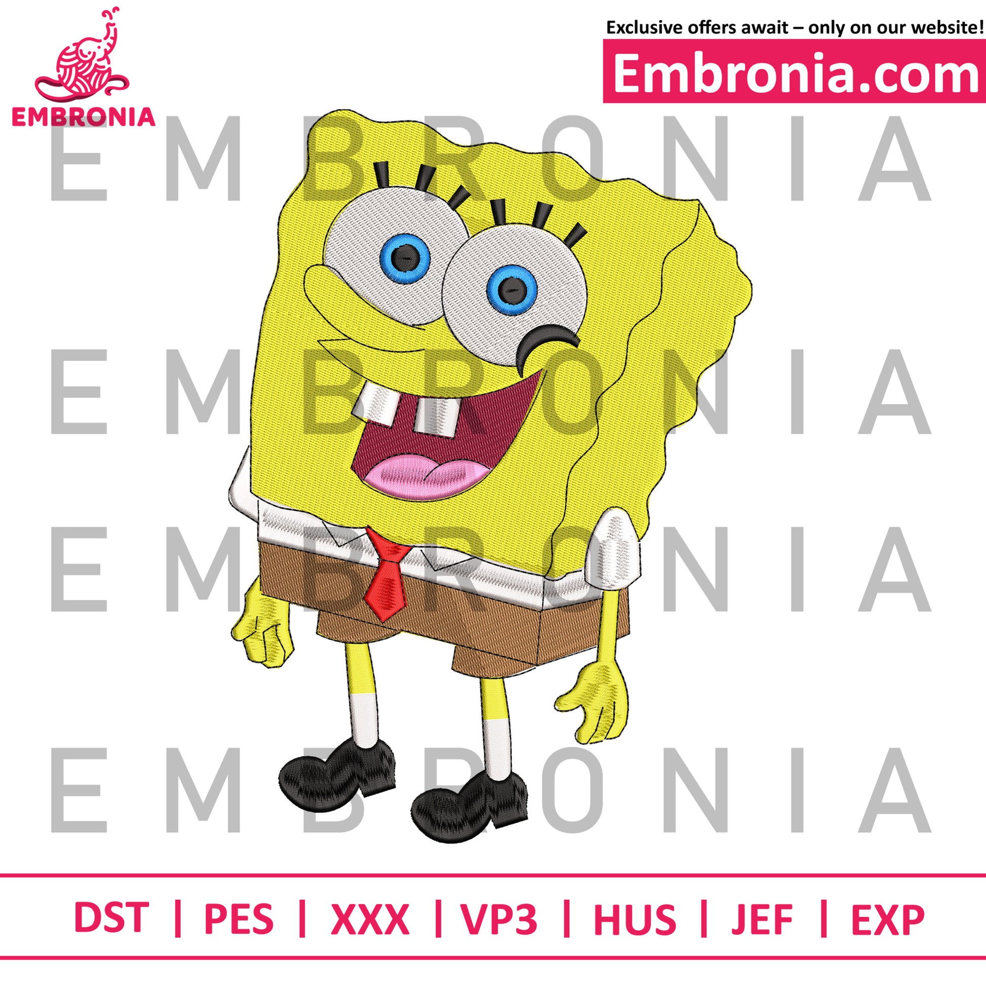 Spongebob cartoon embroidery