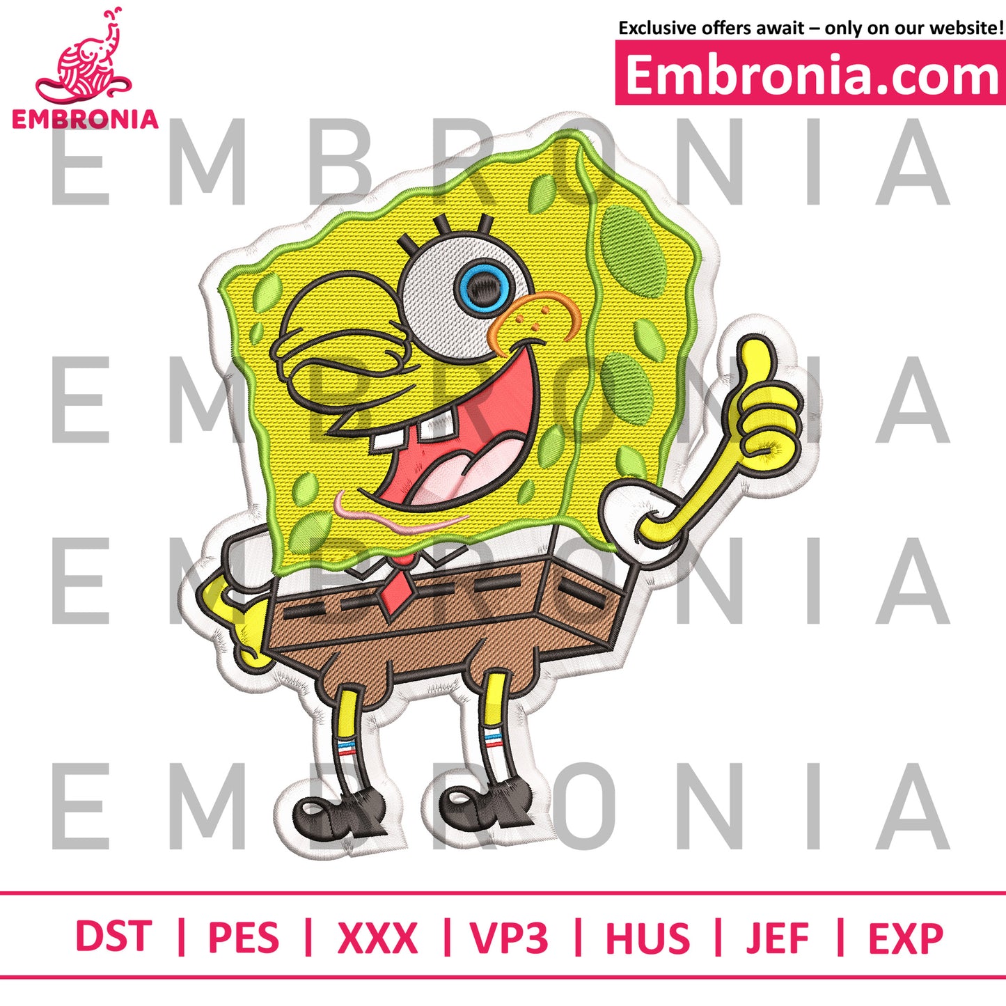 Sponge bob embroidery