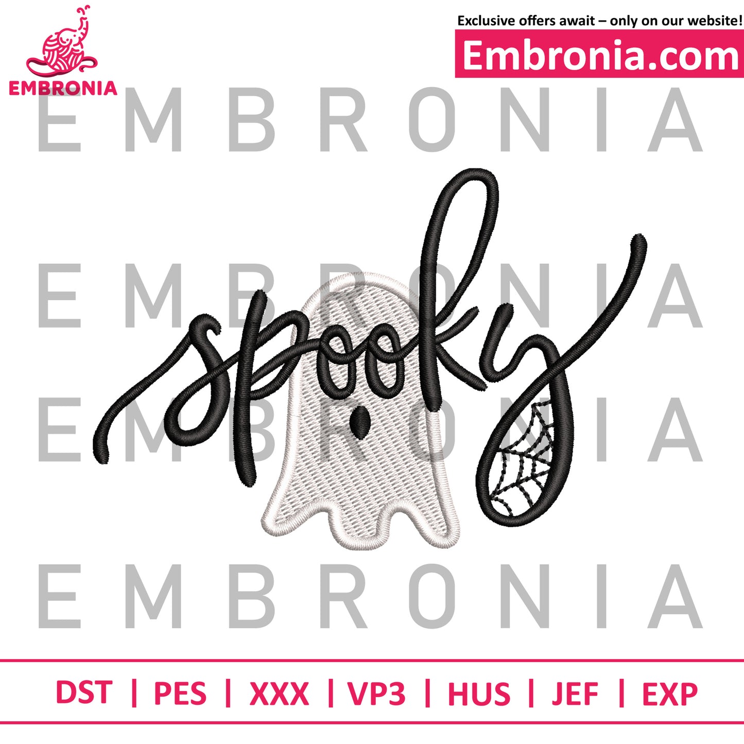 Spooky ghost embroidery