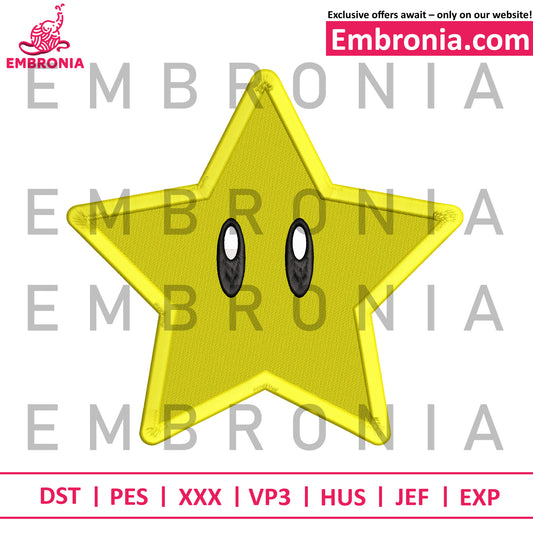 Star mario embroidery