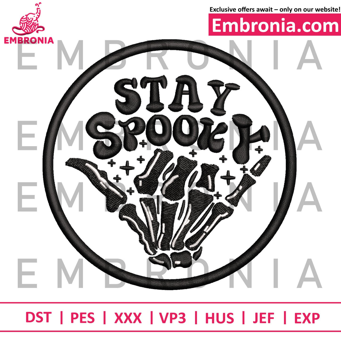 Stay spooky embroidery