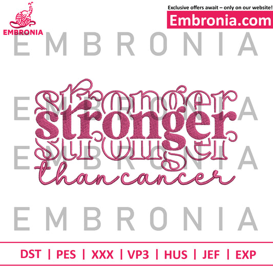 Stronger embroidery, mental strength embroidery, empowering quote embroidery