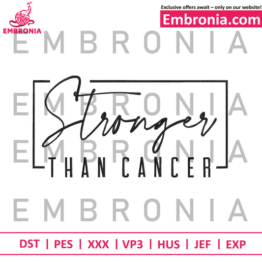 Stronger than cancer embroidery