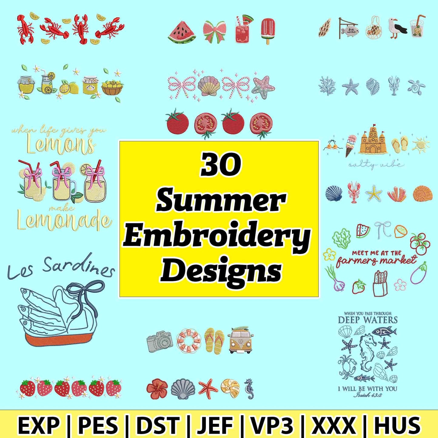 Summer Embroidery Designs bundle