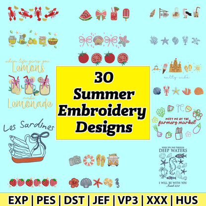 Summer Embroidery Designs bundle