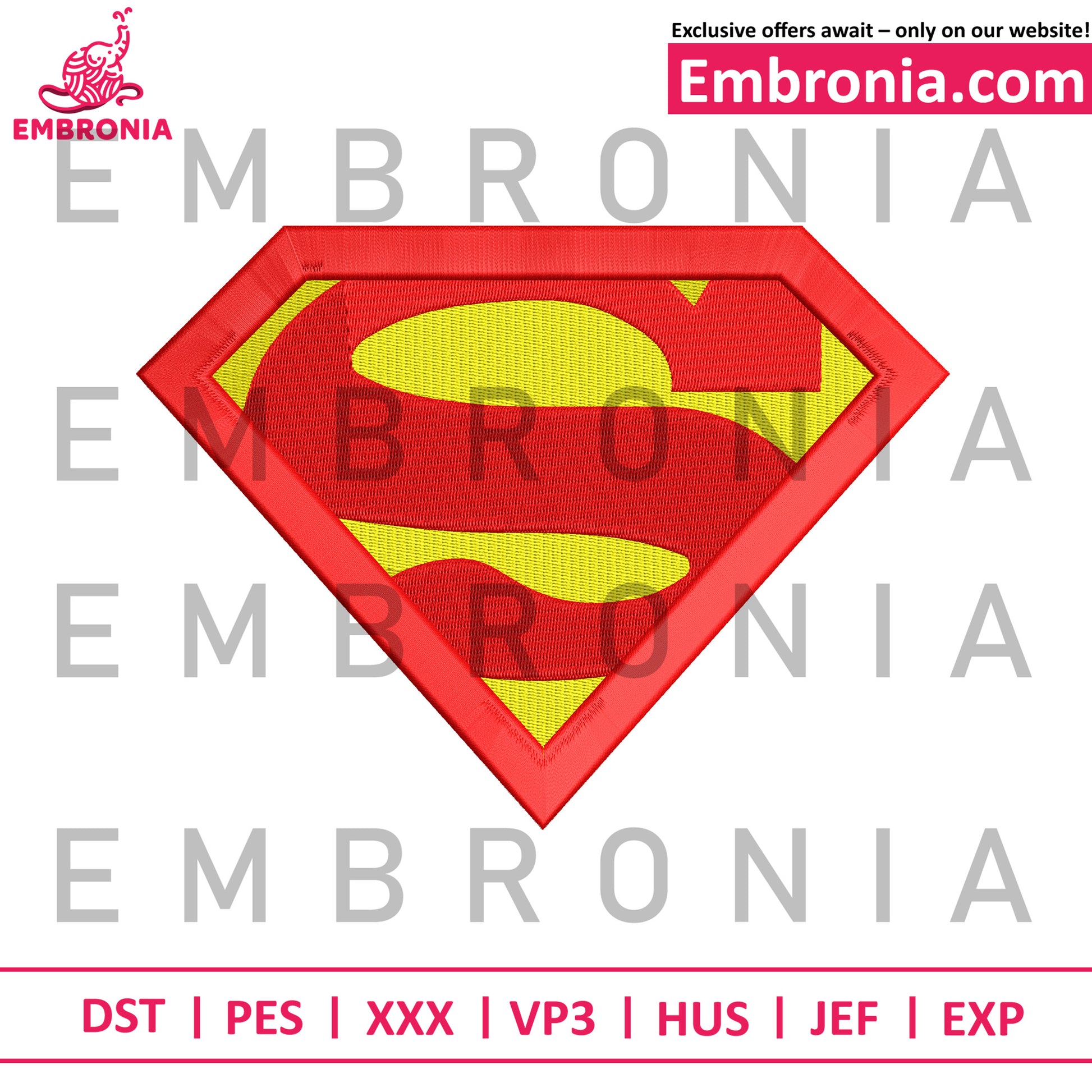 Superman symbol embroidery