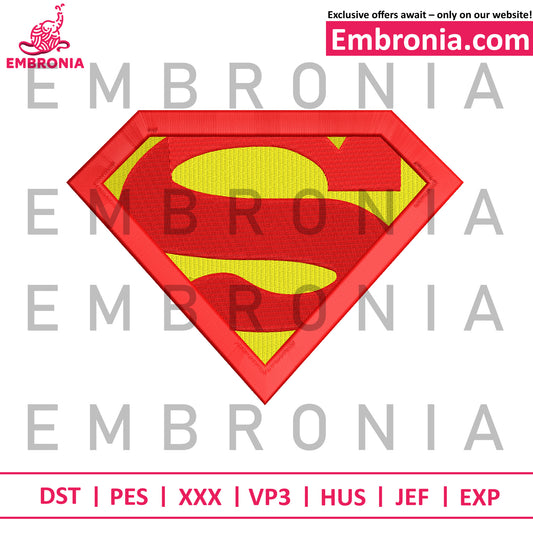 Superman symbol embroidery
