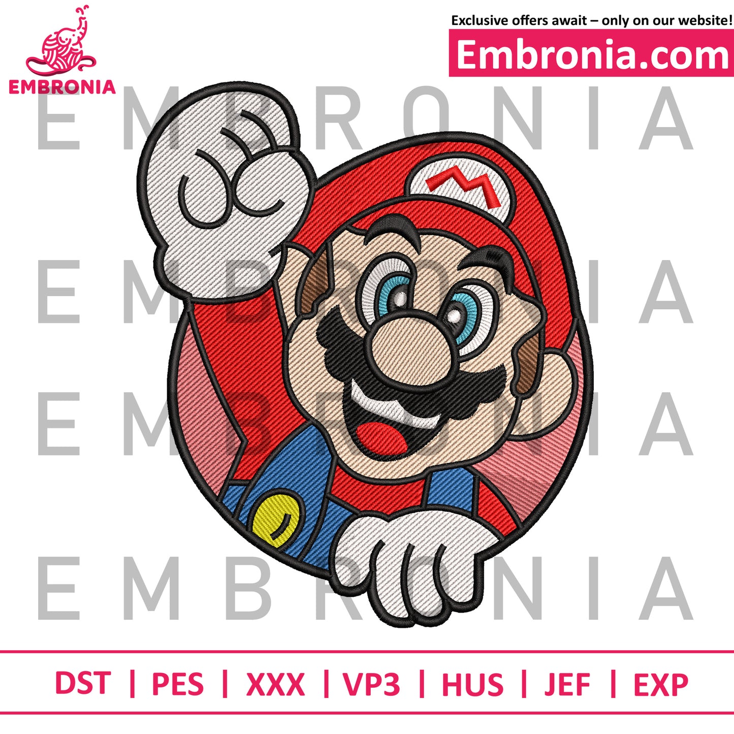 Super mario bros embroidery