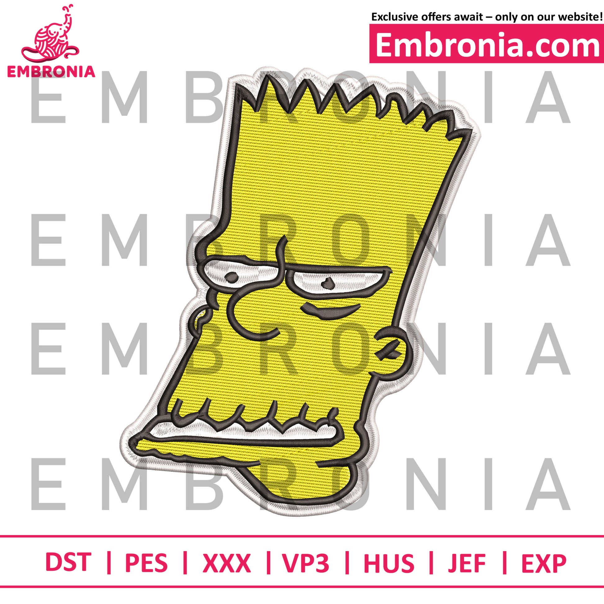 The simpson character embroidery design