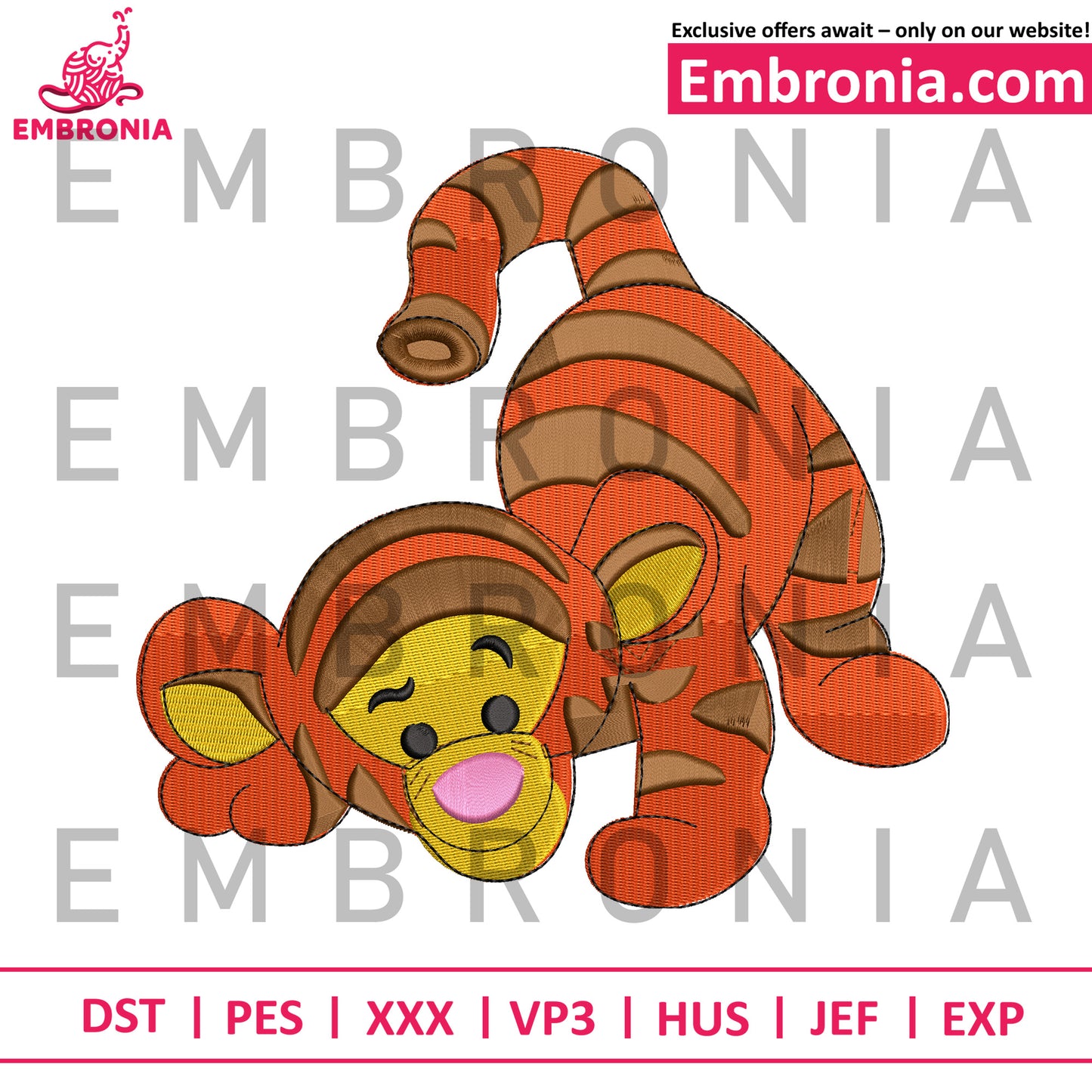 Tigger pooh embroidery design embroidery