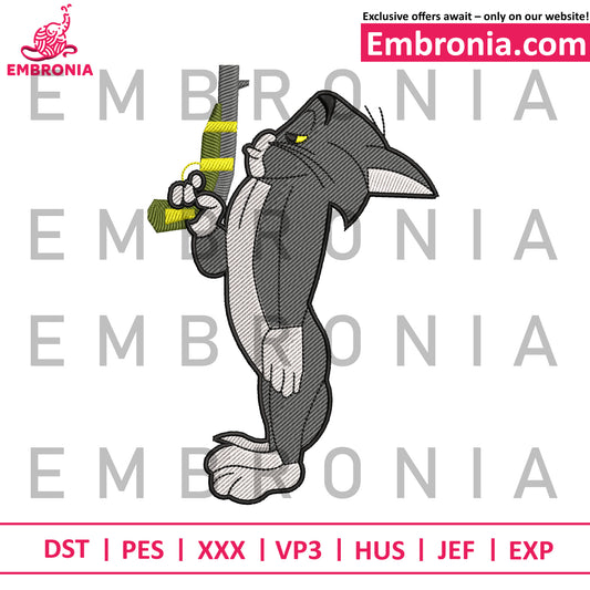 Tom and gun embroidery