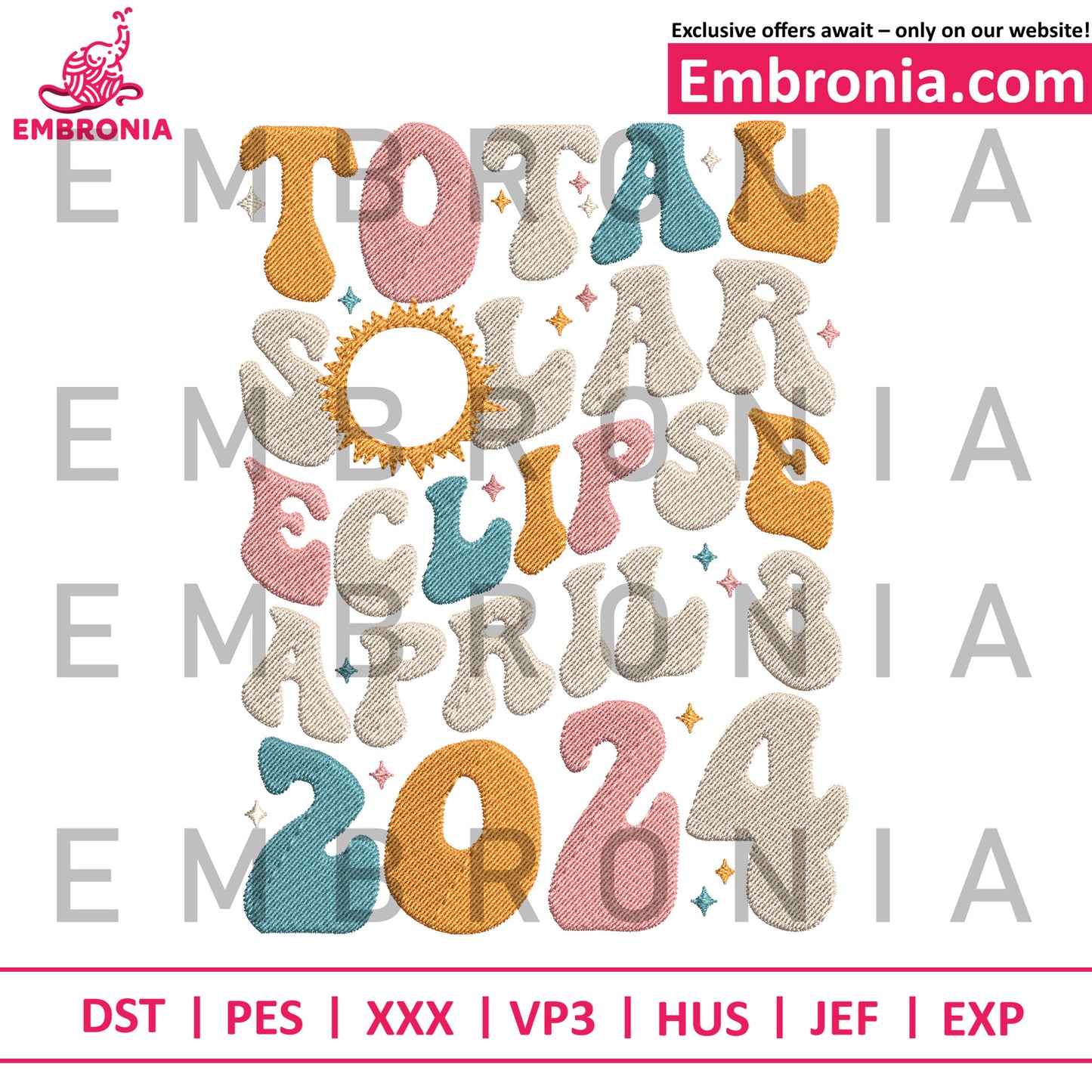 Total solar embroidery