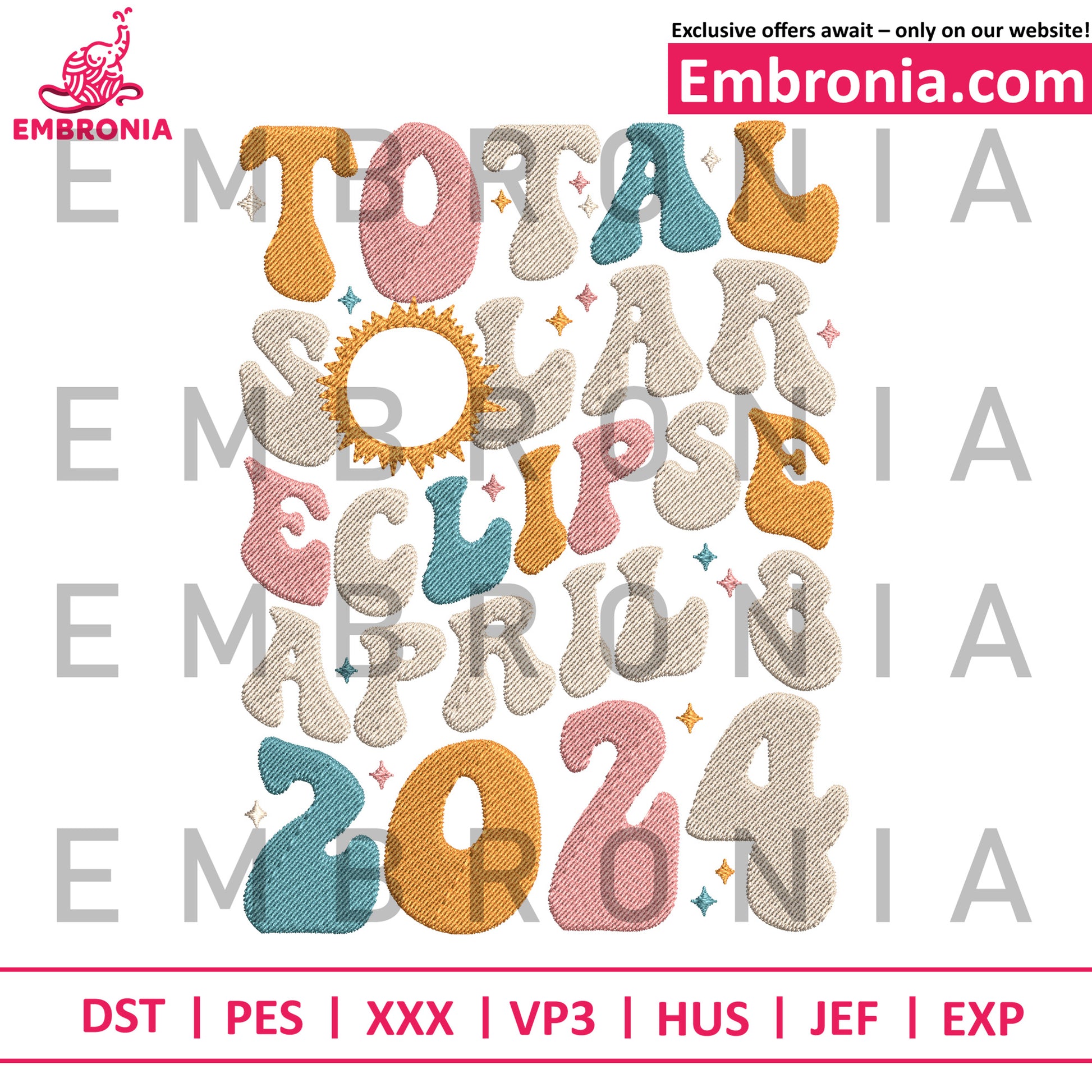 Total solar embroidery