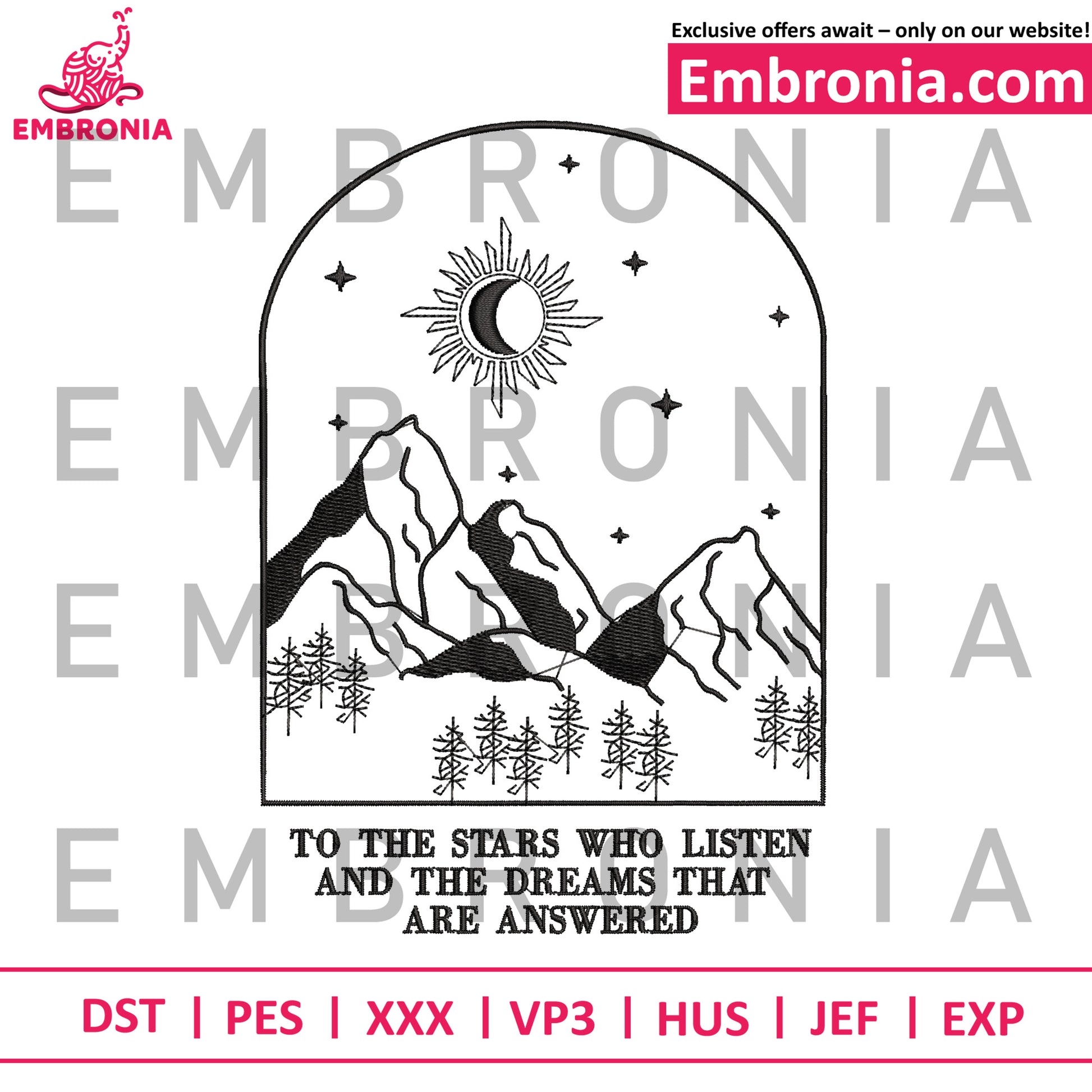 To the star embroidery