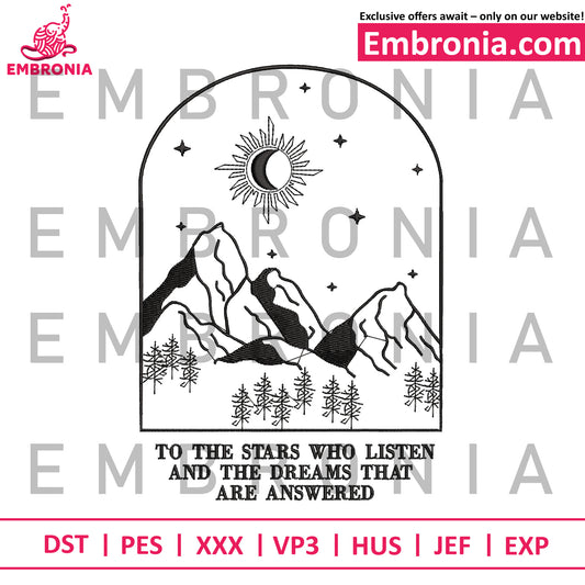 To the star embroidery