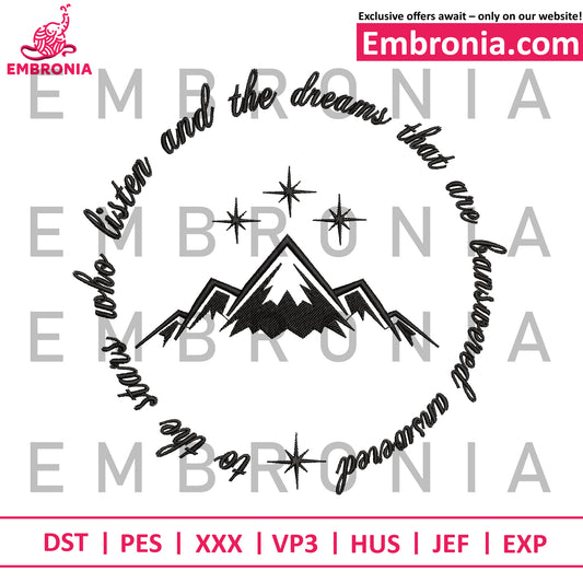 To the stars embroidery 3