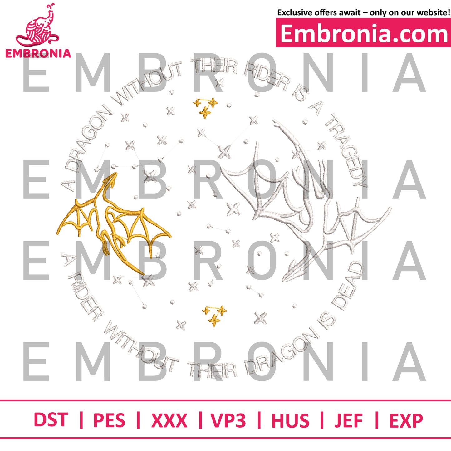 Two dragon embroidery