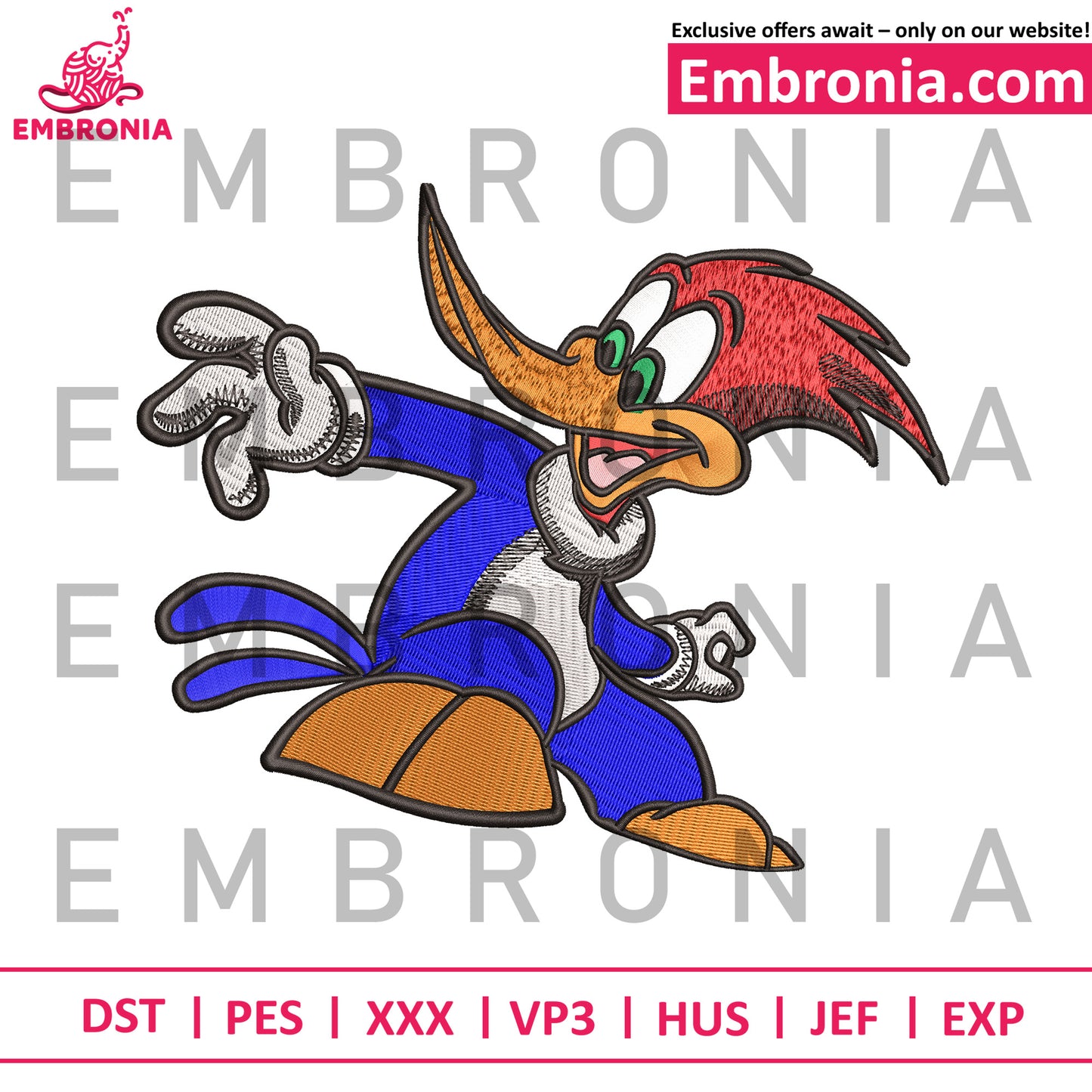 Woody Woodpecker embroidery
