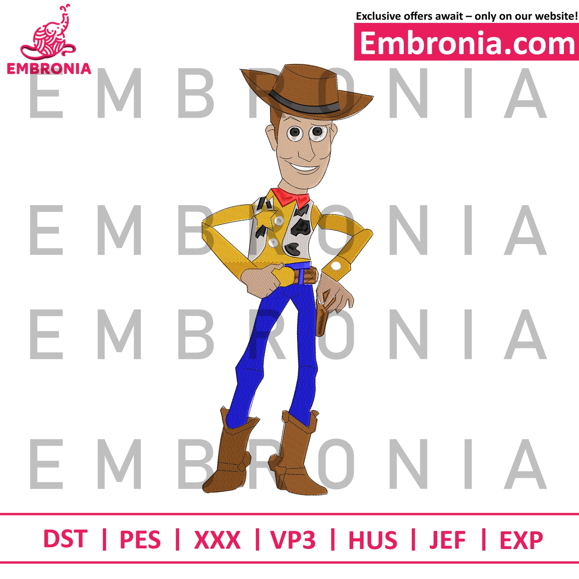 Woody embroidery design