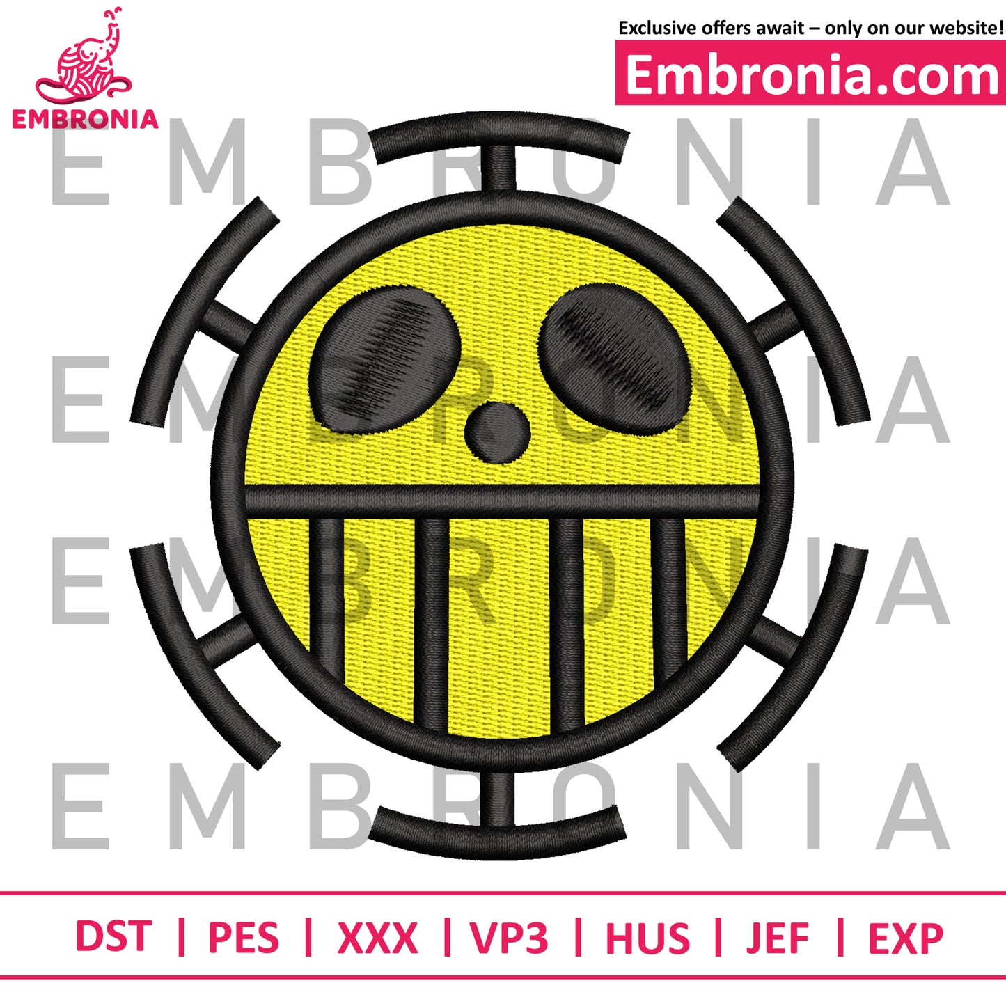 Yellow icon embroidery