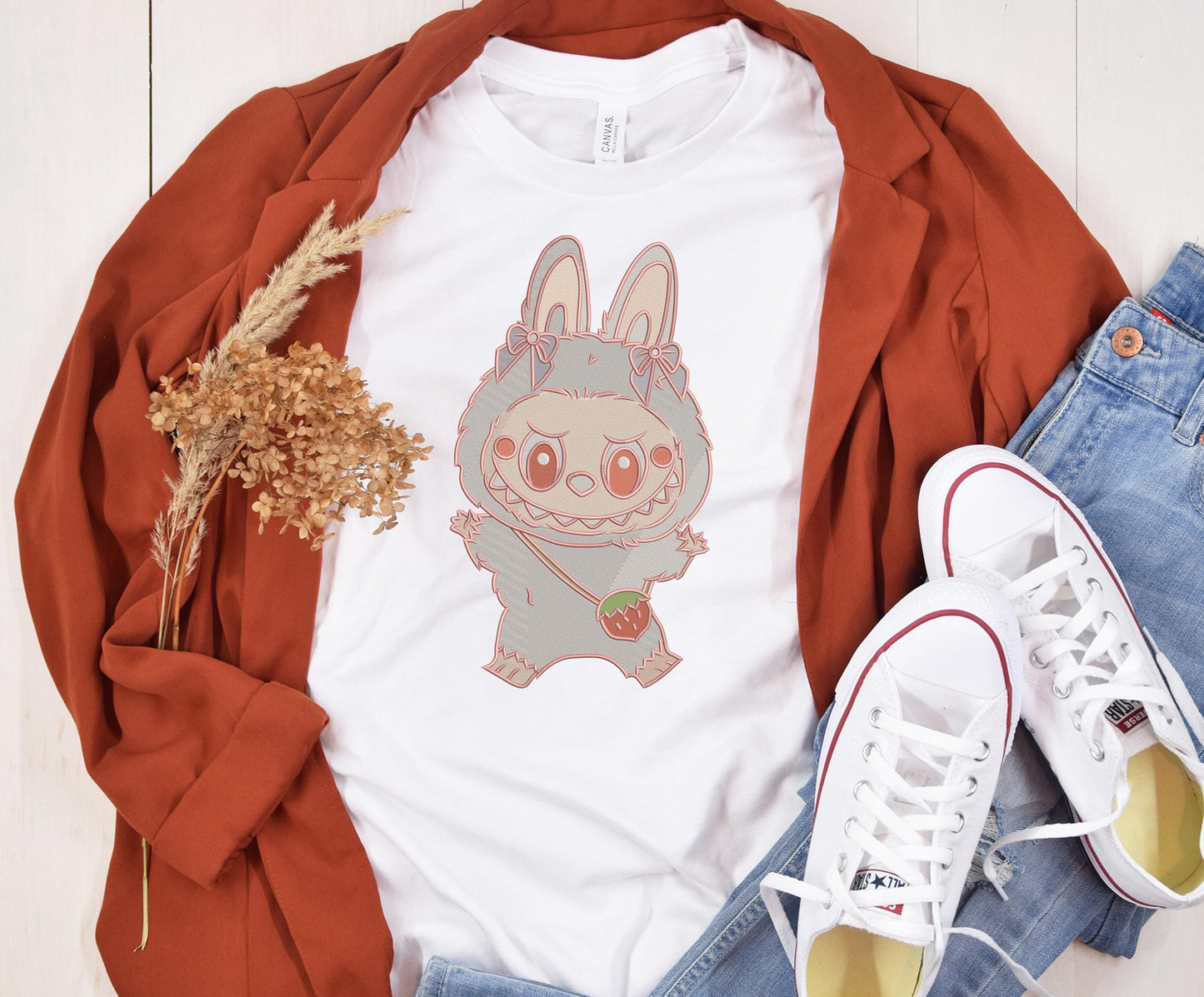 Cute Labubu cartoon Embroidery Bundle, Labubu Embroidery