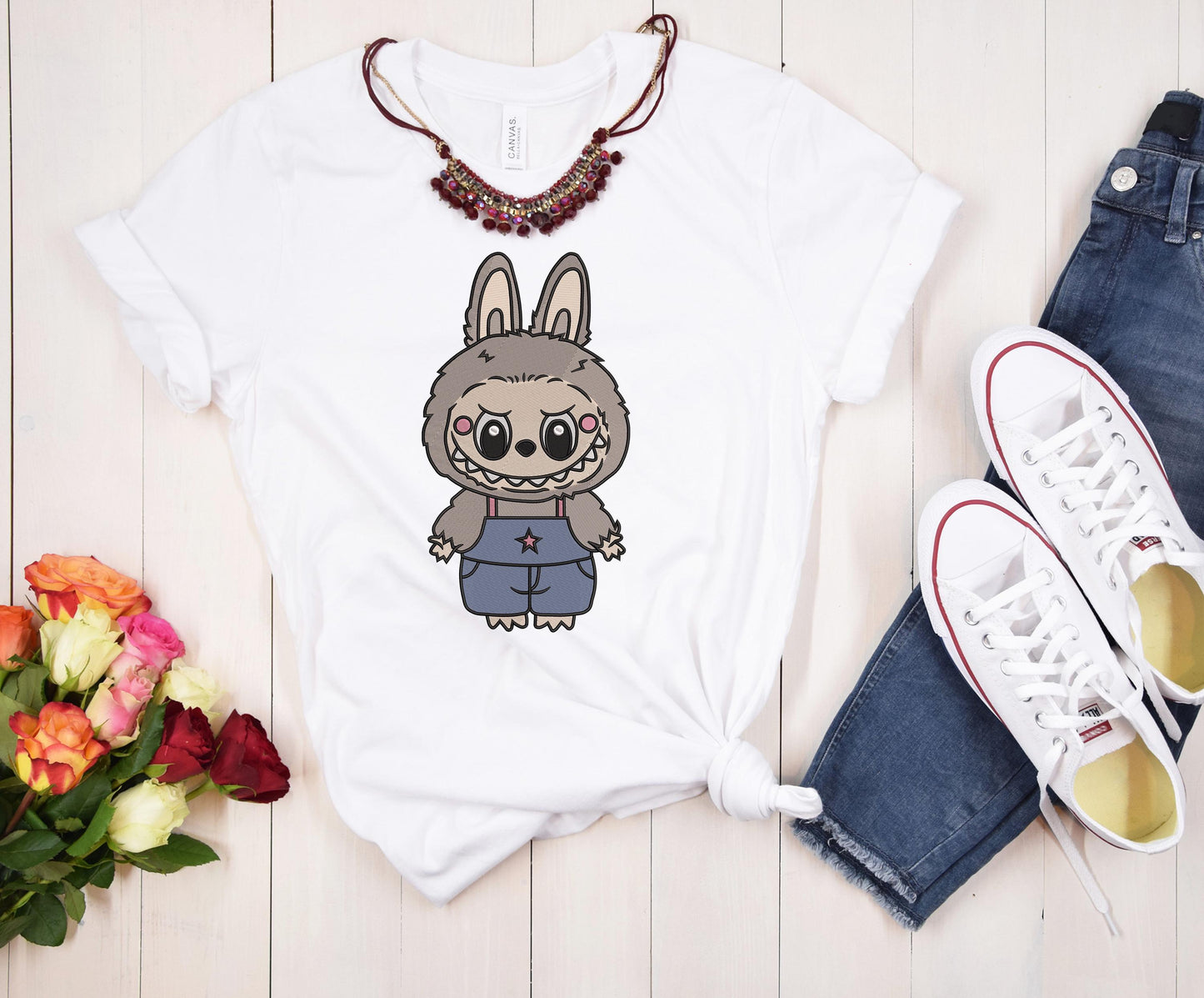Cute Labubu cartoon Embroidery Bundle, Labubu Embroidery