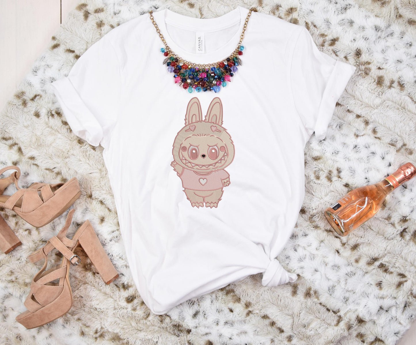 Cute Labubu cartoon Embroidery Bundle, Labubu Embroidery