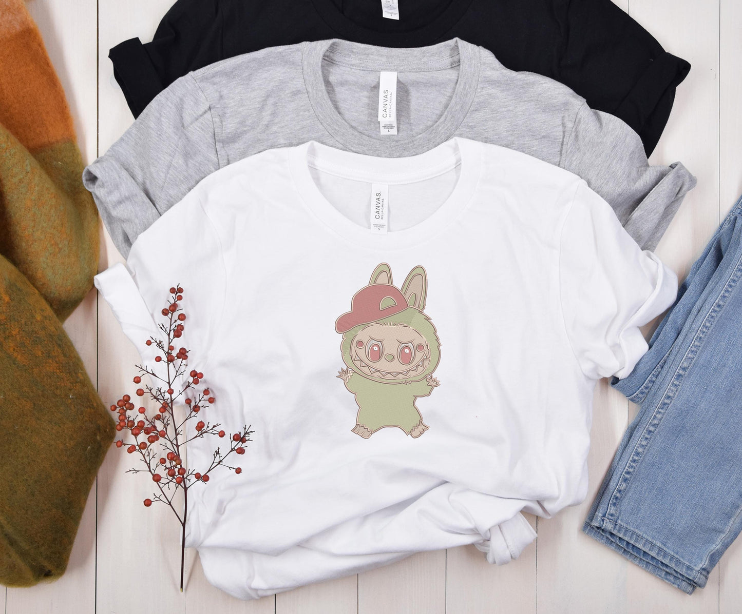 Cute Labubu cartoon Embroidery Bundle, Labubu Embroidery