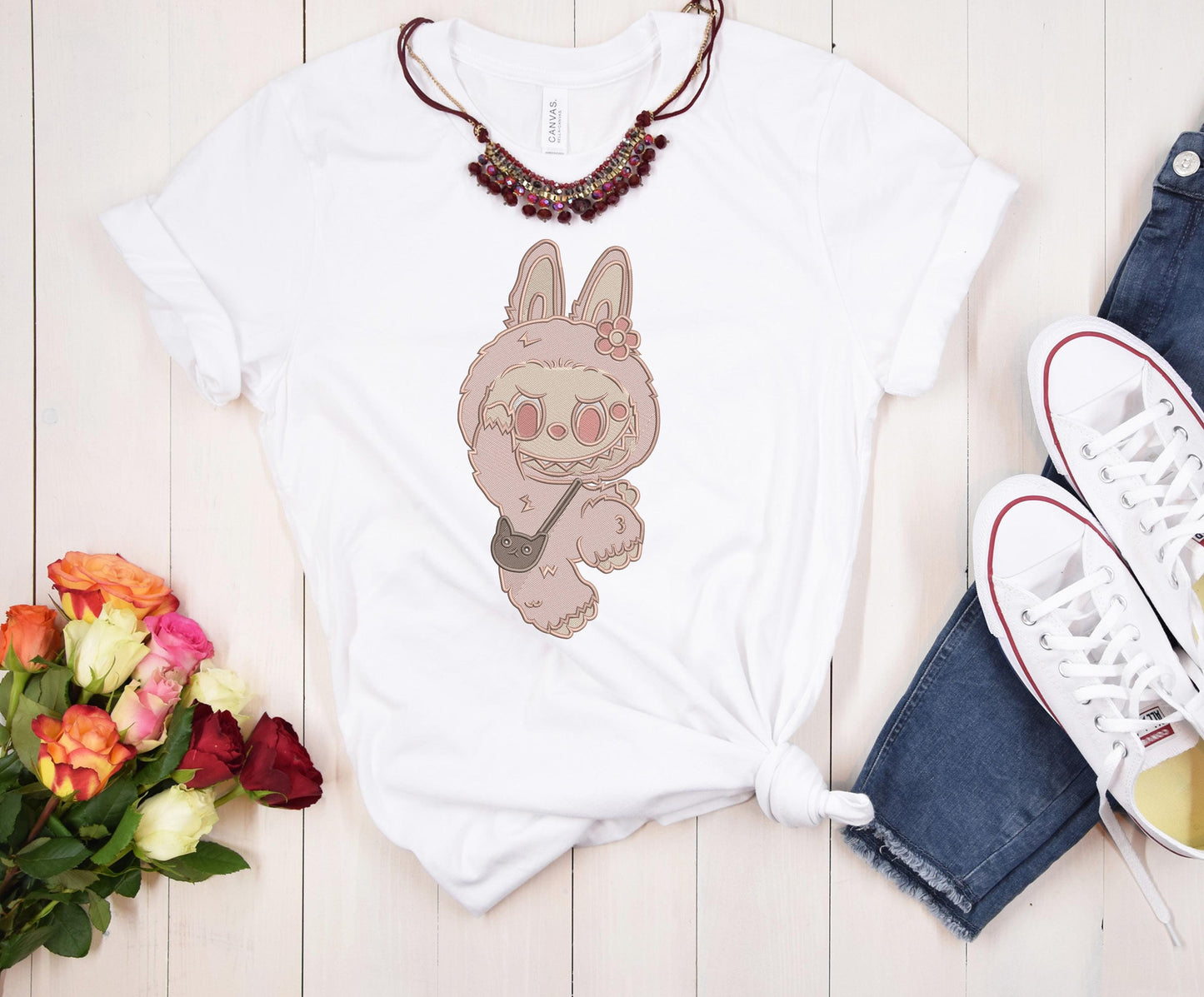 Cute Labubu cartoon Embroidery Bundle, Labubu Embroidery