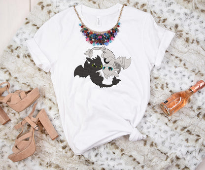 Toothless Dragon Embroidery Bundle, couple dragons toothless and Light Fury