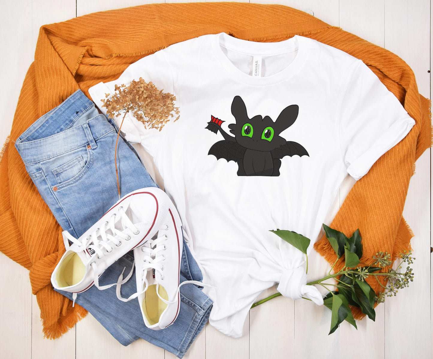 Toothless Dragon Embroidery Bundle, couple dragons toothless and Light Fury