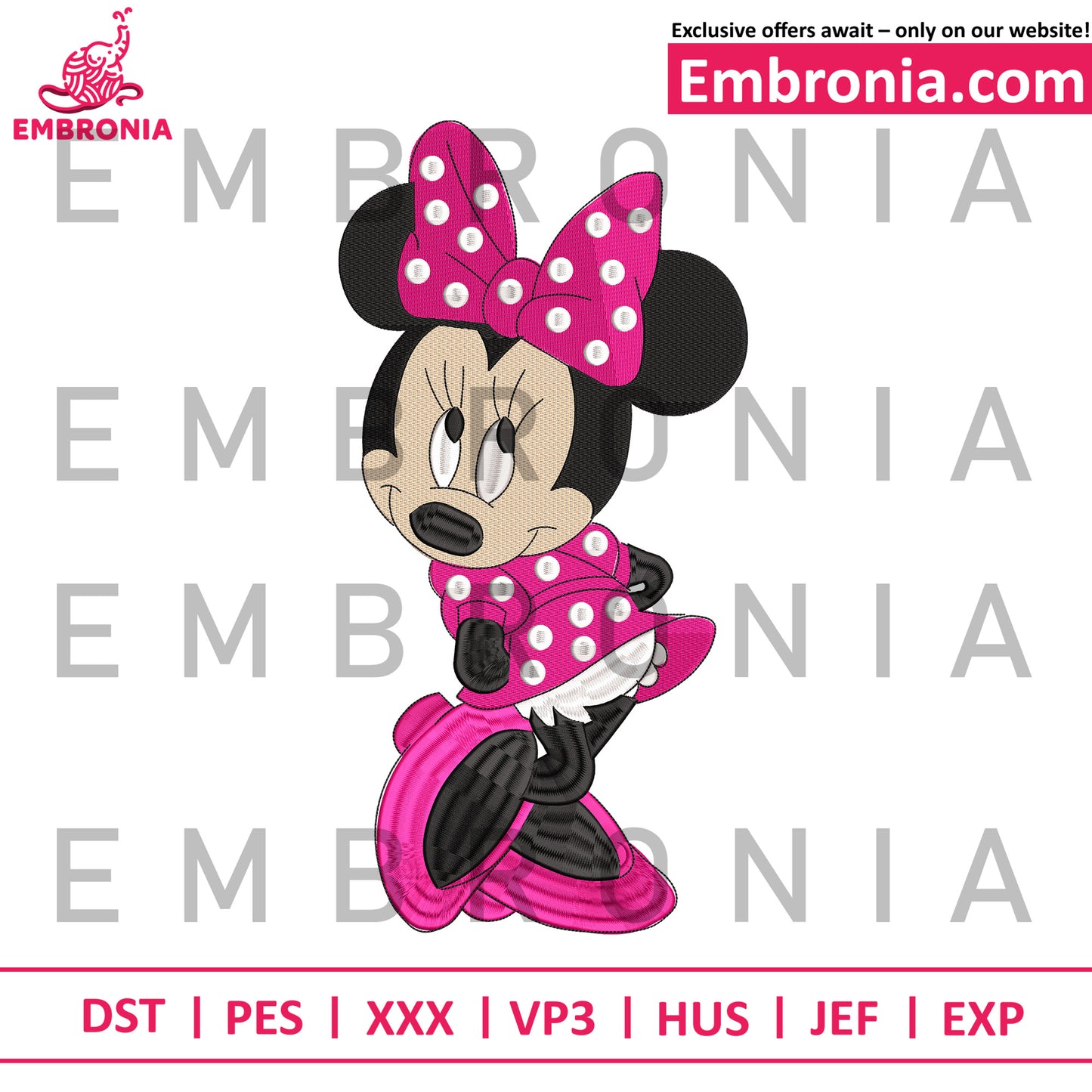 Minnie mouse cute embroidery