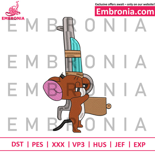 Jerry cartoon embroidery