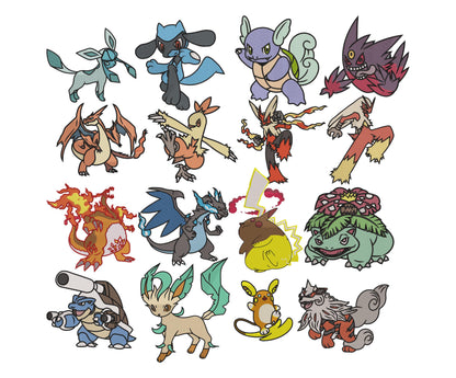 Pokemon Embroidery Designs Bundle, Pokemon bundle Design