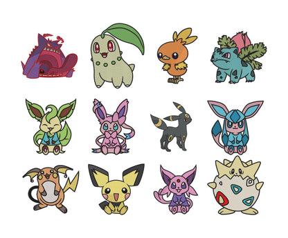 Pokemon Embroidery Designs Bundle, Pokemon bundle Design