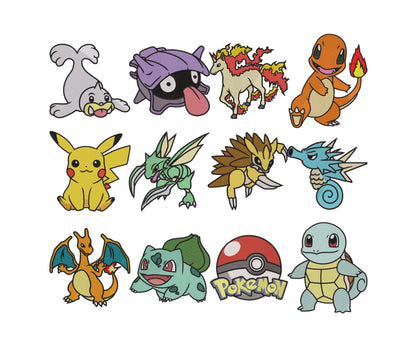 Pokemon Embroidery Designs Bundle, Pokemon bundle Design